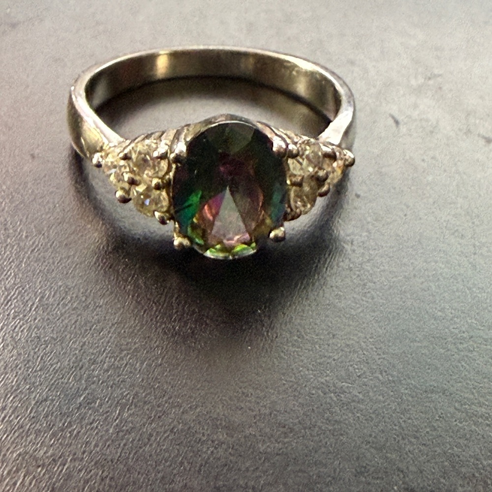 Elegant Multicolor Gemstone Ring - .925 silver